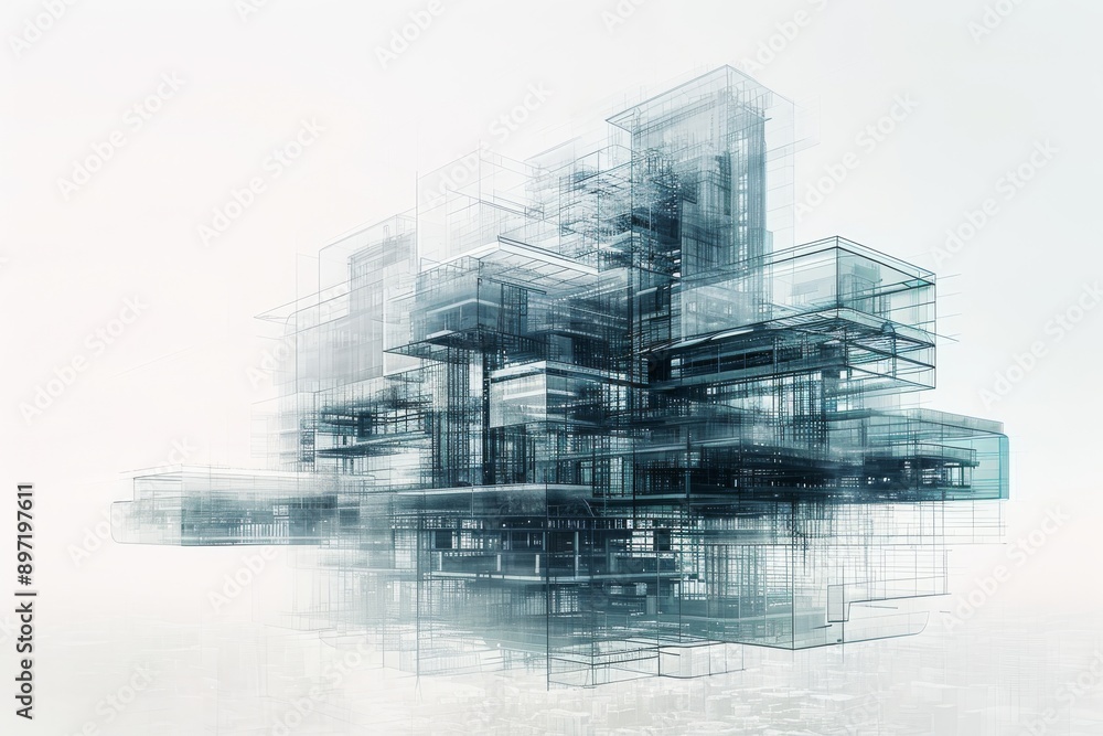 Poster this photo captures an abstract image of a building featuring a multitude of windows, engineering co
