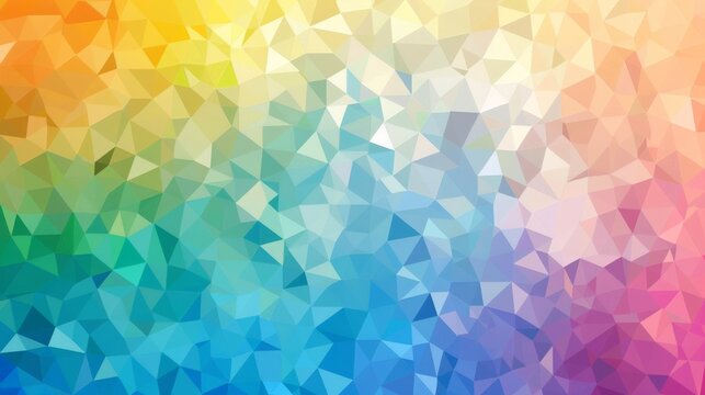 Colorful geometric shapes with a gradient from yellow to blue forming an abstract background