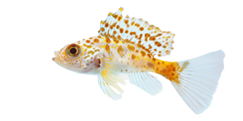 A fish with a white belly and orange spots