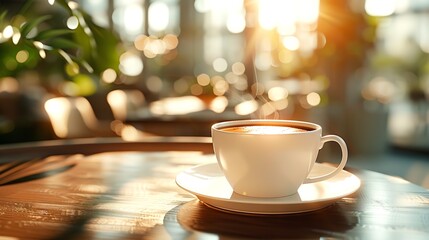 Cup of coffee on table