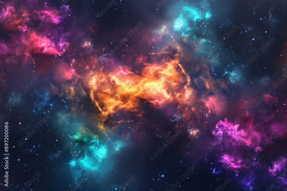 Wall mural this photo captures a vibrant space teeming with a multitude of stars, creating a mesmerizing visual
