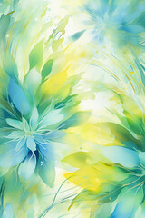Fototapeta premium Tropical Watercolor Protea Harmony Vibrant Watercolor Pansy Portraits