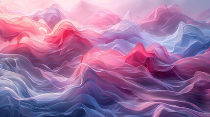 Fototapeta premium Abstract pastel waves of sheer fabric in