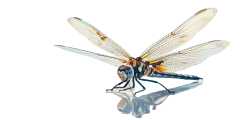 A dragonfly is flying in the air