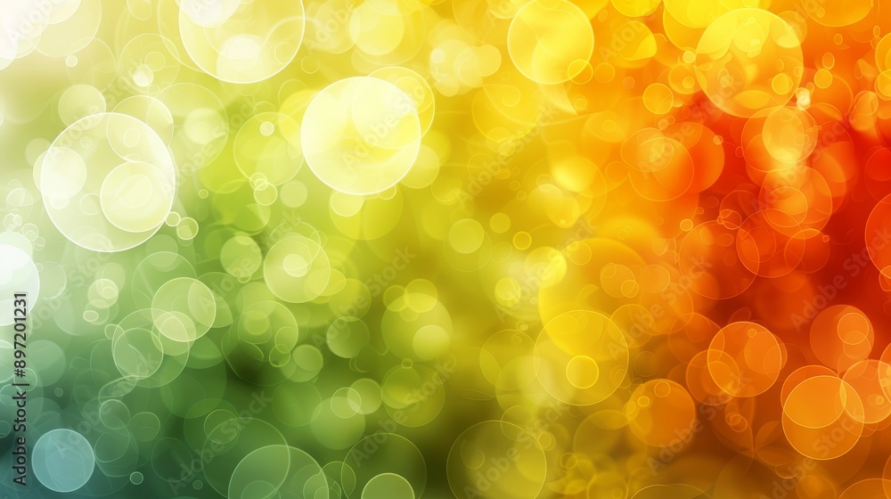 Poster a dynamic blend of green to yellow to red gradient with bokeh light effects creates a vibrant abstra