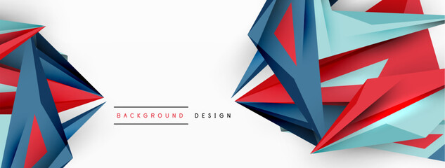 Fototapeta premium Minimal geometric abstract background. Low poly dynamic triangle design. Trendy techno business template for wallpaper, banner, background or landing