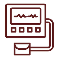 BP Machine Vector Line Maroon Icon Design