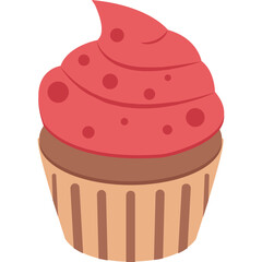 Cupcake vector icon in flat style 