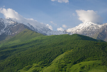 Picturesque mountain landscape, North Ossetia. Russia