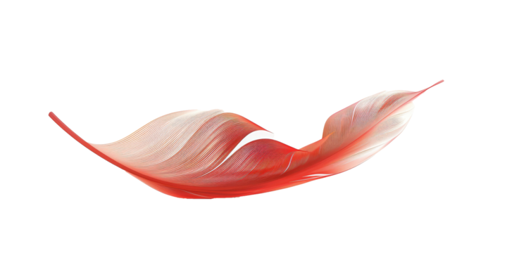 A red leaf is floating in the air