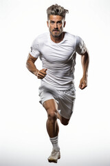 Focused athlete running in sportswear