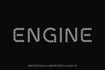 Obraz premium Display alphabet pattern font vector design suitable for headline, banner, poster and many more