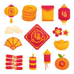 Collection of Chinese New Year decoration elements