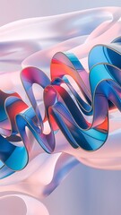 wavy shapes on a light  3d rendering background