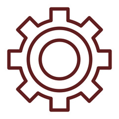 Setting Vector Line Maroon Icon Design