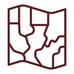 Map Vector Line Maroon Icon Design