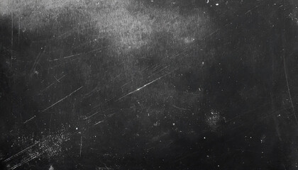 Abstract Dark Space Background with White Speckles and Subtle Scratches. Textured Black Surface Background with Copy Space