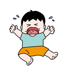 手足口病にかかった男の子