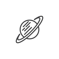 Saturn planet line icon © alekseyvanin