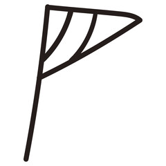 Carnival flag on the stick. Hand drawn doodle vector illustration, props on event