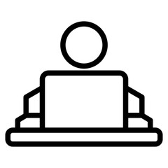 Icon of Person working from home on the computers