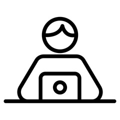 Icon of Person working from home on the computers