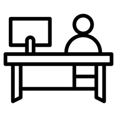 Fototapeta premium Icon of Person working from home on the computers
