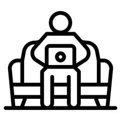 Icon of Person working from home on the computers