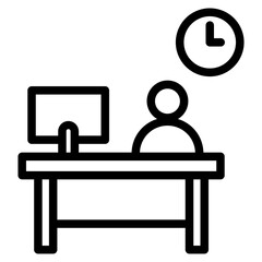 Icon of Person working from home on the computers