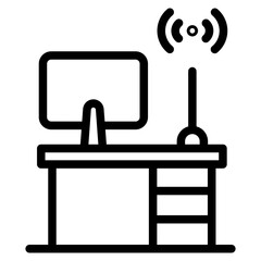 The table icon. Workplace and job, office, working symbol. Vector illustration