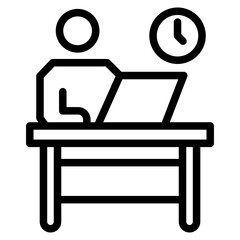 Icon of Person working from home on the computers