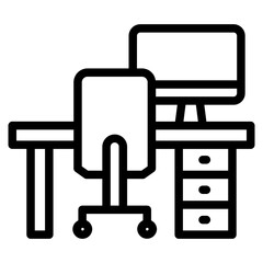 The table icon. Workplace and job, office, working symbol. Vector illustration