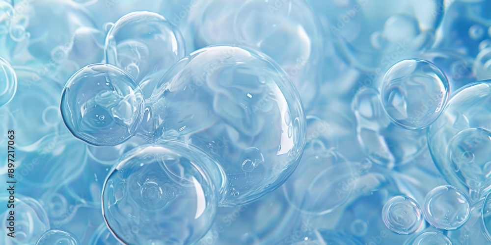 Poster a group of colorful bubbles float in mid-air, no strings attached