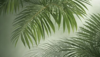 Palm leaves evergreen summer realistic on transparent backgrounds
