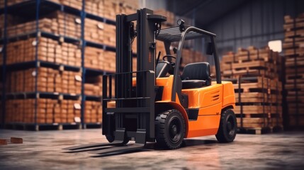 Forklift in Warehouse