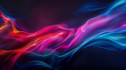 Obraz premium Colorful wavy shapes and curves creating an abstract design on a dark background