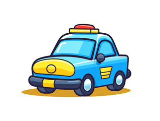 cartoon blue and yellow car