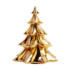a gold christmas tree on a white background