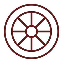 Obraz premium Wheel Vector Line Maroon Icon Design