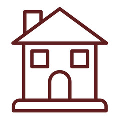 Lodge Vector Line Maroon Icon Design