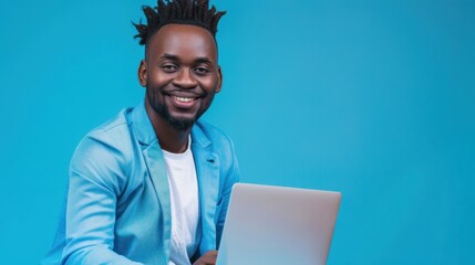 The man in blue suit