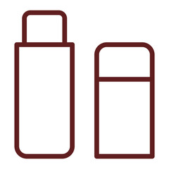 Lip Balm Vector Line Maroon Icon Design