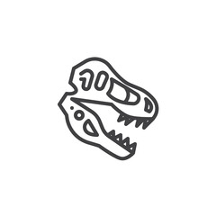Fossilized dinosaur bones line icon