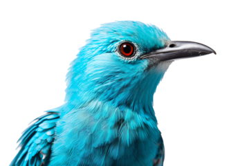 a close up of a blue bird