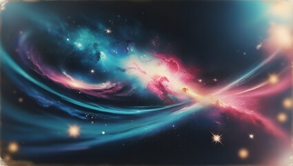 Cosmic Swirls and Starry Nebulae: A Vibrant Abstract Background






