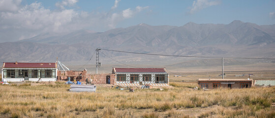 Houses at the foot of the mountain