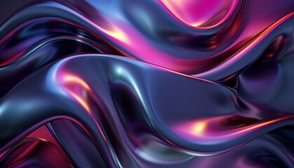 Obraz premium 3D rendering of colorful abstract fluid shapes moving on a dark background, capturing dynamic motion and vibrant colors, smooth lines, design