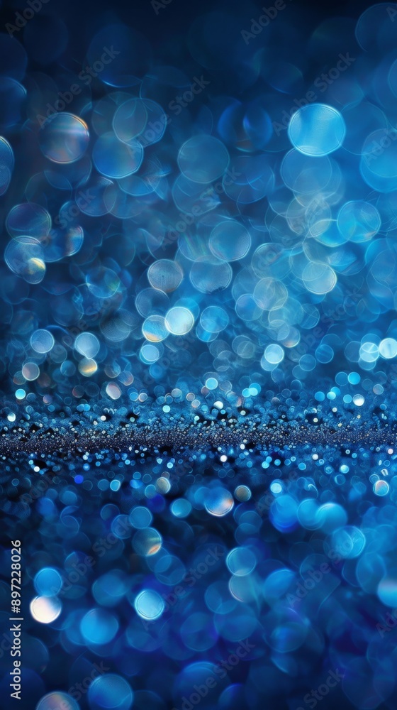Poster abstract blue bokeh lights create a festive backdrop