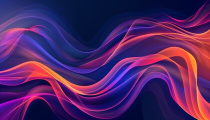 Obraz premium 3D rendering of colorful abstract fluid shapes moving on a dark background, capturing dynamic motion and vibrant colors, smooth lines, design