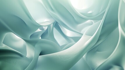 Obraz premium Abstract background with wavy green lines creating a tunnel with light at the end